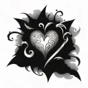 name in heart shape  tattoo design idea