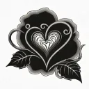 name in heart shape  tattoo design idea