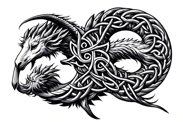 Celtic Sagittarius & Gemini  zodiac Lower back tattoo tattoo design idea