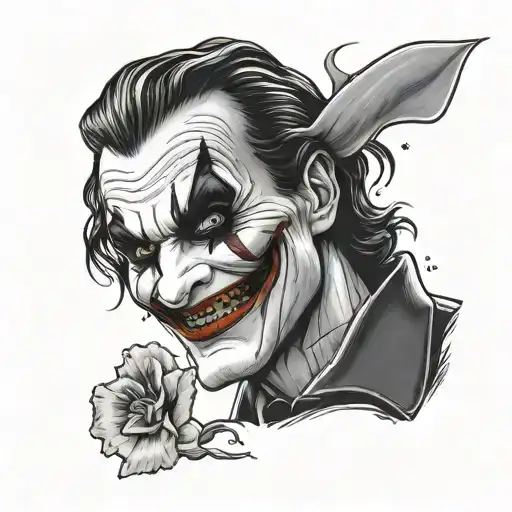 smile now cry later masks with Joaquin phoenix joker makeup  tattoo design idea