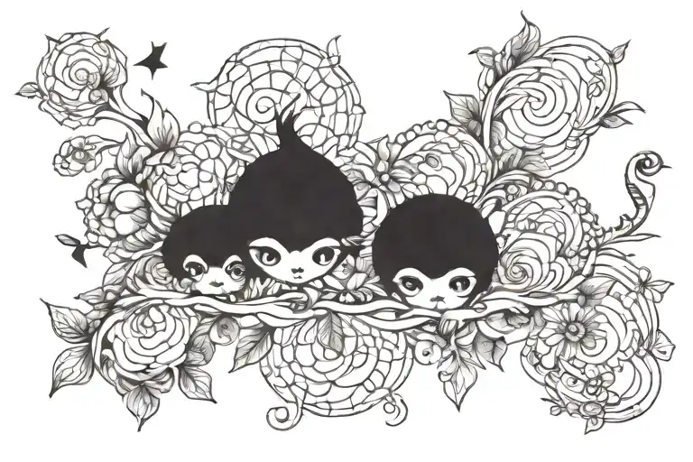 birth of grandchildren tattoo design idea