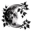 Ivy black full moon tattoo design idea