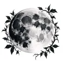 Ivy black full moon tattoo design idea
