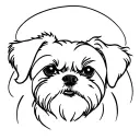 Shih Tzu dog face outline drawing tattoo design idea