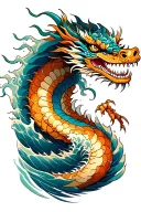 dragon tsunami tattoo design idea