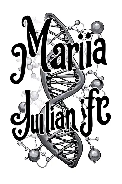 "Maria fe julian jr" Dna strang in helix connecting atoms tattoo design idea