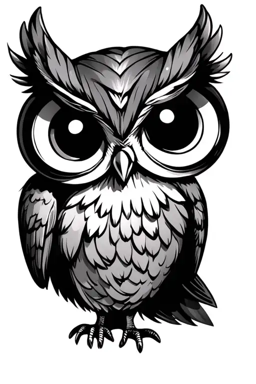 cute owl tattoo design idea