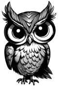 cute owl tattoo design idea