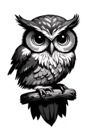 cute owl tattoo design idea