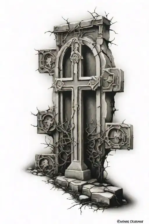 Templar cemetery tattoo design idea