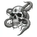 scorpion and skull tattoo design idea