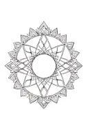 I would like a tattoo in the back in diamond or round geometric es feminine a pervit style berber mandala with thick line tattoo design idea