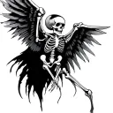 skeleton wings spread wide tattoo design idea