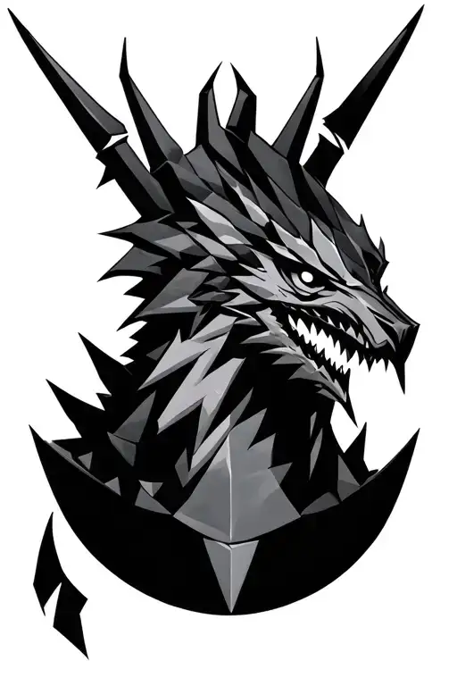 geometric monster hunter tattoo design idea