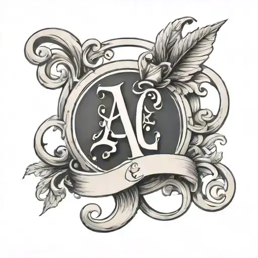 old English font letter A with a halo symbolizing my dead cousin tattoo design idea