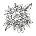 A tattoo idea to represent my kids. I want it to incorporate their birth flowers( April, June, October ) and husbands na tattoo design idea