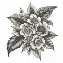 A tattoo idea to represent my kids. I want it to incorporate their birth flowers( April, June, October ) and husbands na tattoo design idea