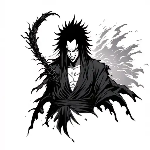 kenpachi zaraki bleach anime tattoo design idea