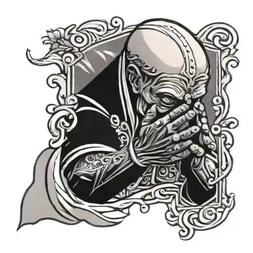 god praying hands tattoo design idea