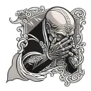 god praying hands tattoo design idea