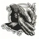 god praying hands tattoo design idea
