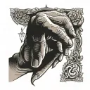 god praying hands tattoo design idea