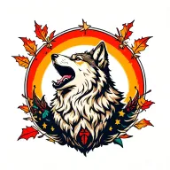 wolf howling tattoo design idea