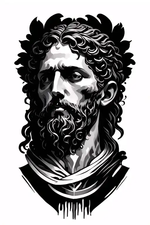 stoic virtue mirrored tattoo design idea