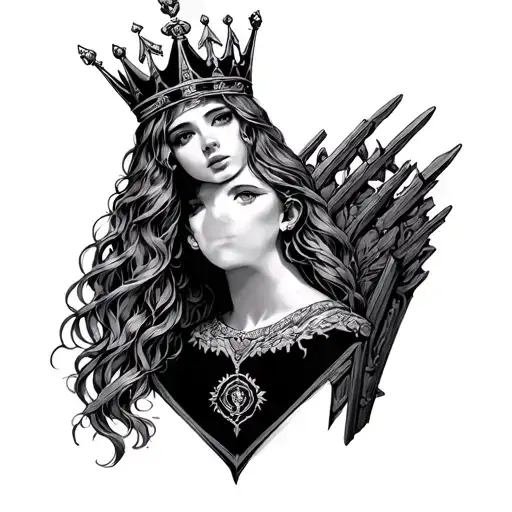 Gemini and throne wearing a crown tattoo design idea