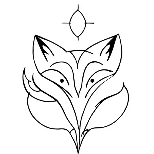 Fox and zodiac sign Gemini tattoo design idea