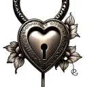 143 heart shaped lock tattoo design idea