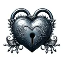 143 heart shaped lock tattoo design idea