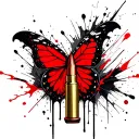 bullet with butterfly wings tattoo design idea
