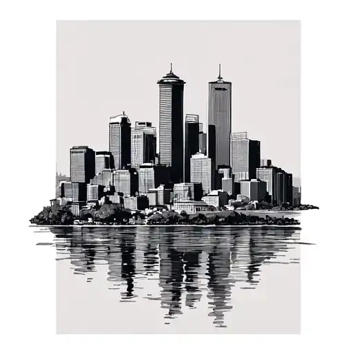 Seattle Skyline tattoo design idea