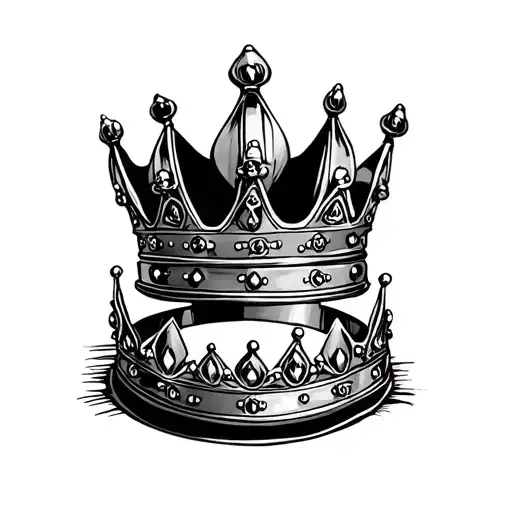 1 king crown 1 queen crown 2 princess crowns and 1 prince crown tattoo design idea