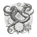 scorpio and taurus tattoo design idea