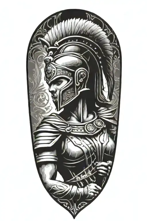 female spartan warrior tattoo design idea