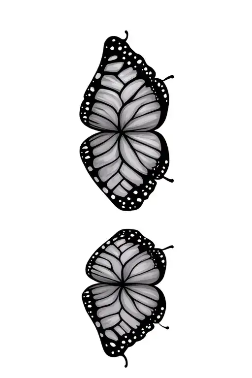 simple letter monogram EAB butterfly tattoo design idea