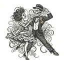 Skeltons salsa dancing tattoo design idea