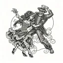 Skeltons salsa dancing tattoo design idea