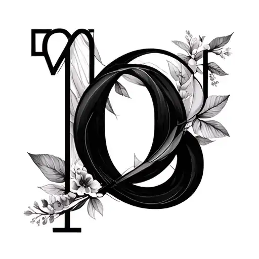 letters MFW beauty queen abstract dainty black and white tattoo design idea