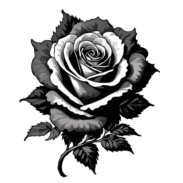 roses intertwined tattoo design idea