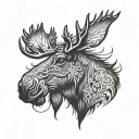 Moose Head tattoo design idea