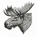 Moose Head tattoo design idea
