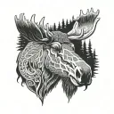 Moose Head tattoo design idea