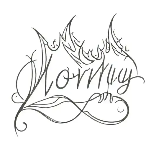 spiky flame with mommy written on it  tattoo design idea