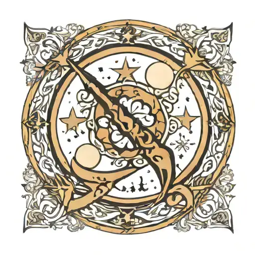 generate a tattoo design image for me which says Sabr • Aqeedat • Shukr in English with a crescent moon and stars in the tattoo design idea