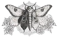 Death moth emerging tattoo design idea