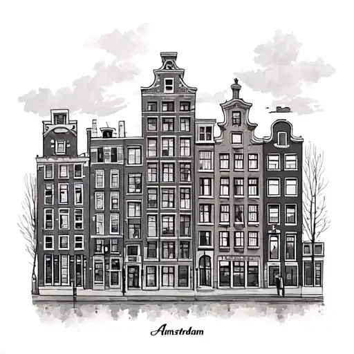 Amsterdam with a couple of names incorporated tattoo design idea