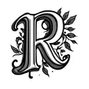 Cursive R tattoo design idea